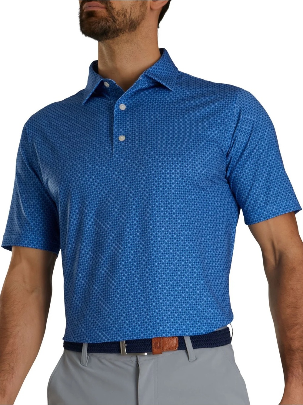 FootJoy FJ Blue Dot Geo Lisle Golf Polo XL - Picture 11 of 11